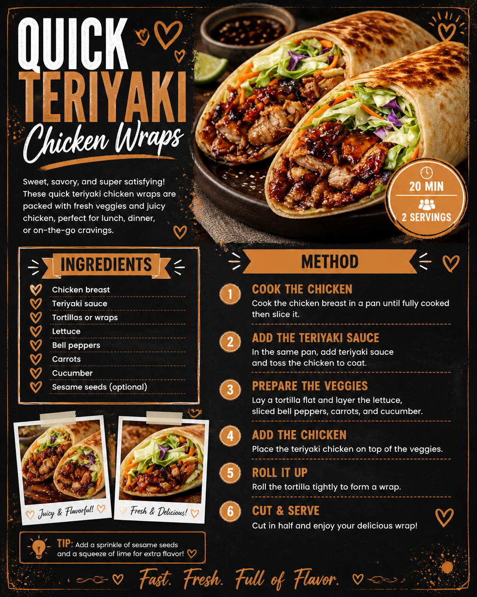 Quick Teriyaki Chicken Wraps