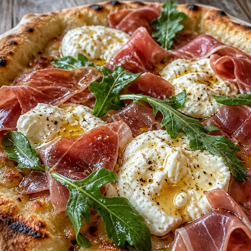 Prosciutto and Honey Burrata Pizza