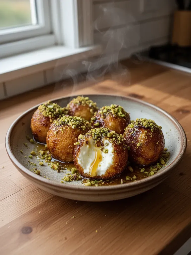 Ricotta Pistachio Honey Bites