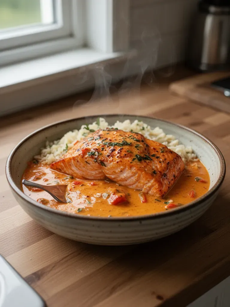 Creamy Roasted Red Pepper Salmon