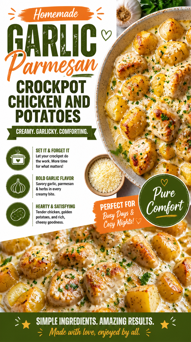 Garlic Parmesan Crockpot Chicken and Potatoes 2 Garlic Parmesan Crockpot Chicken and Potatoes