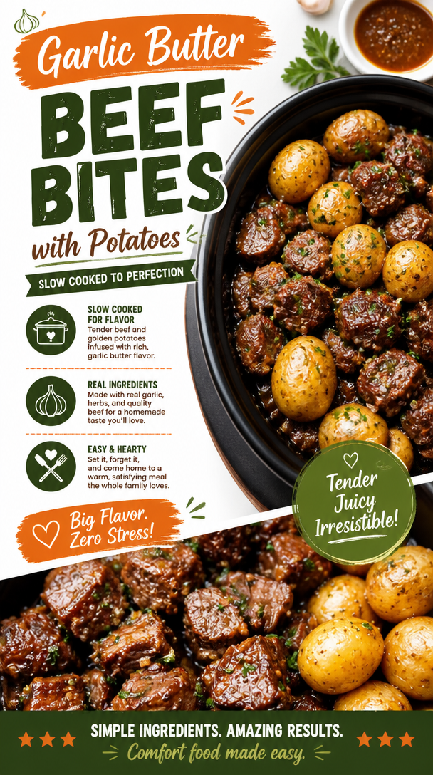 Garlic Butter Beef Bites with Potatoes 2 Garlic Butter Beef Bites with Potatoes