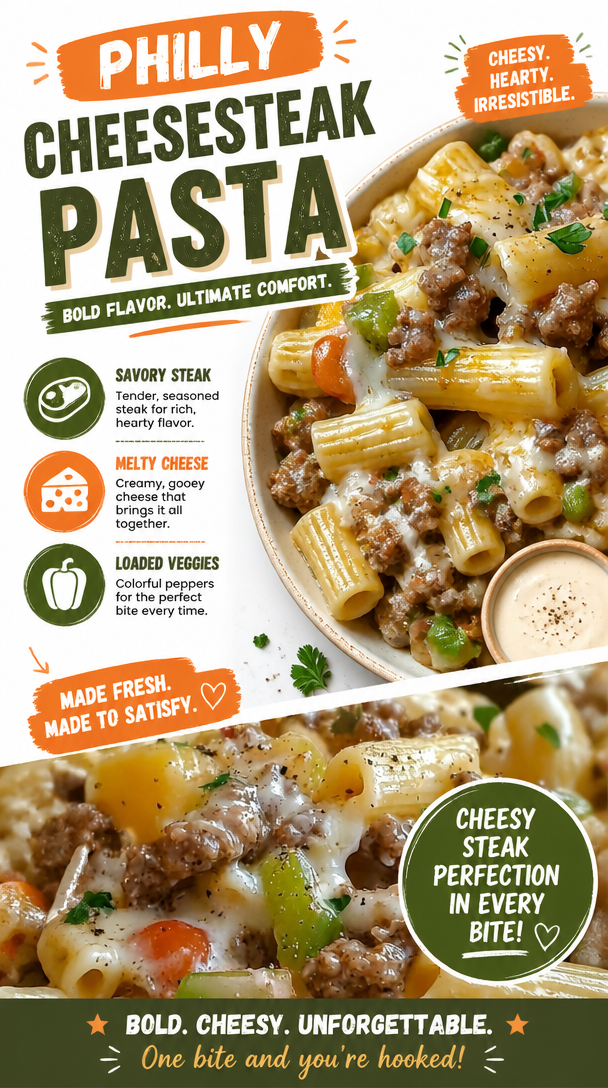 Philly Cheesesteak Pasta 2 Philly Cheesesteak Pasta