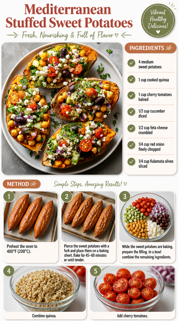 Mediterranean Stuffed Sweet Potatoes
