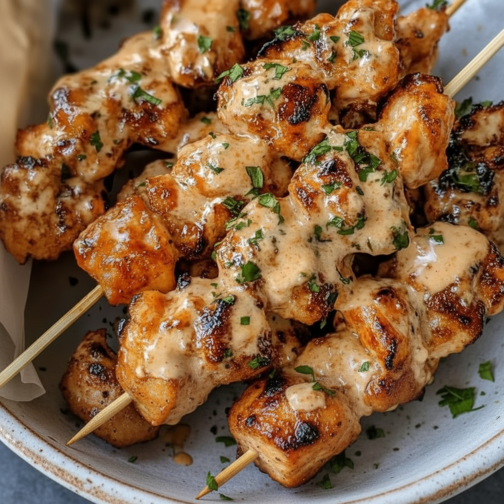 Bang Bang Chicken Skewers