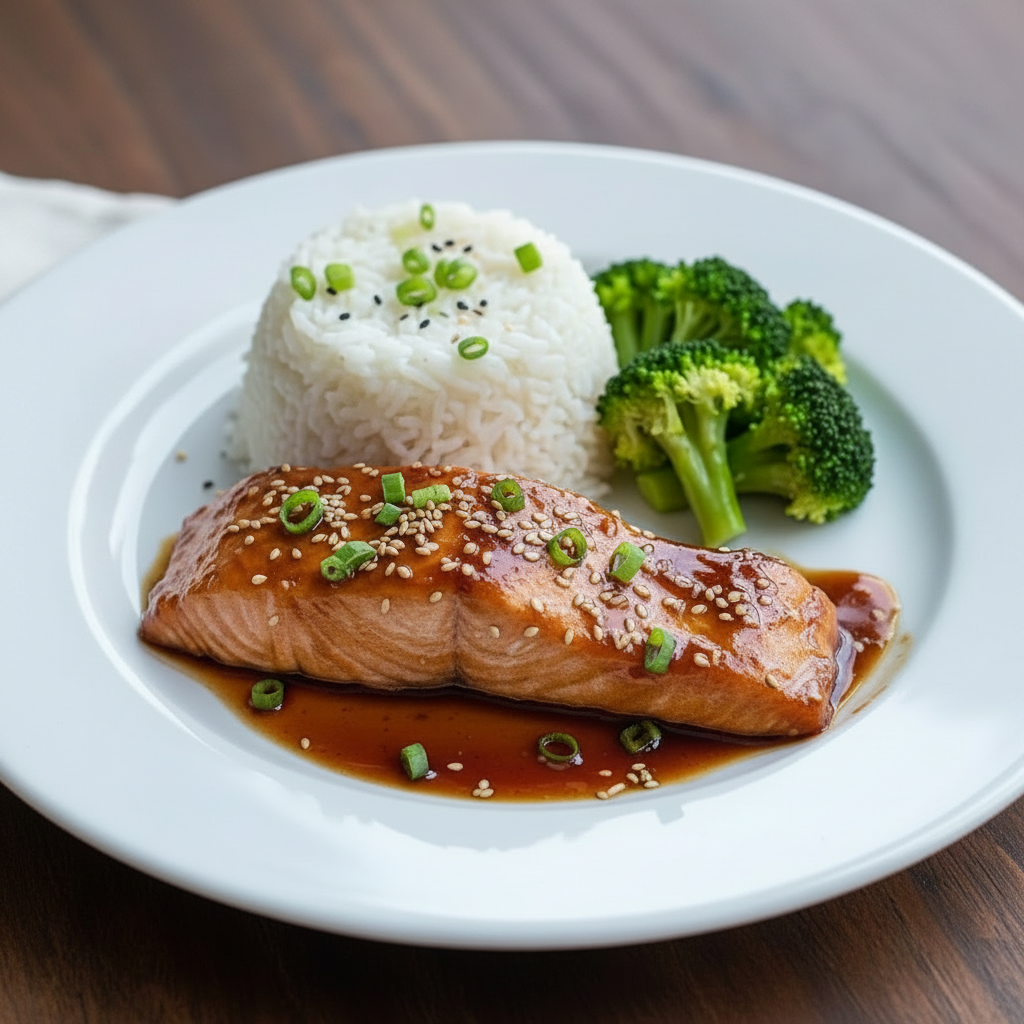 Baked Salmon with Teriyaki Sauce