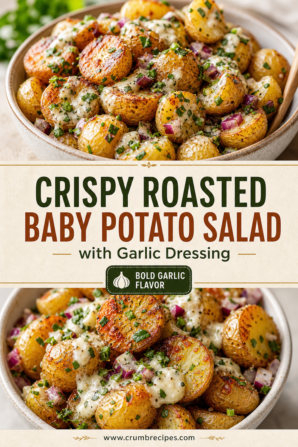 Crispy Roasted Baby Potato Salad with Garlic Dressing potato salad Crispy Roasted Baby Potato Salad with Garlic Dressing