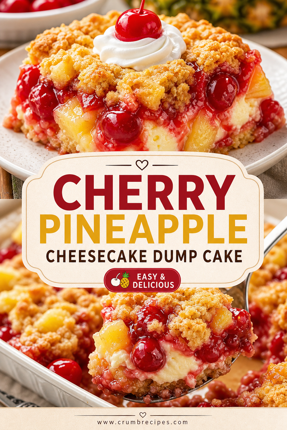 Cherry Pineapple Cheesecake Dump Cake Recipe cheesecake dump cake Cherry Pineapple Cheesecake Dump Cake Recipe