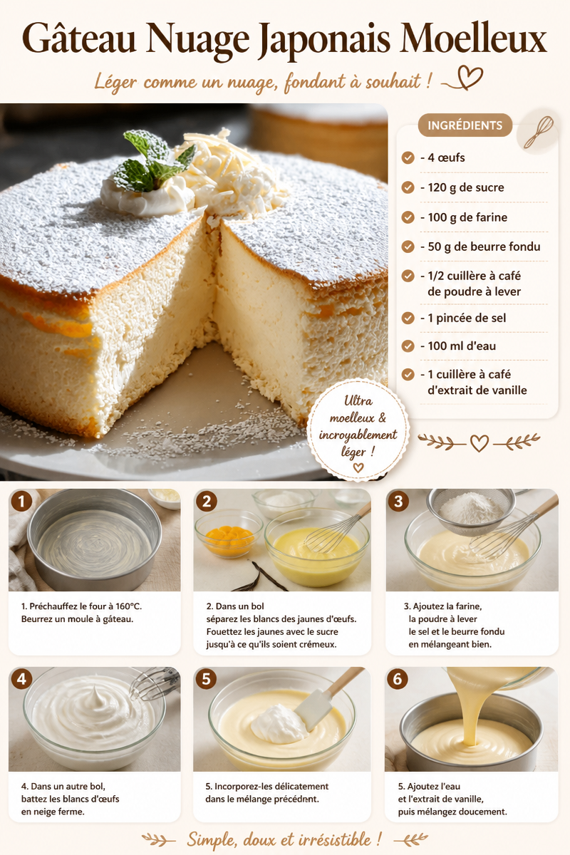Gâteau Nuage Japonais Moelleux