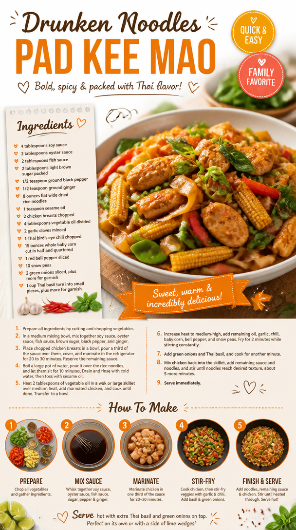 Drunken Noodles Pad Kee Mao