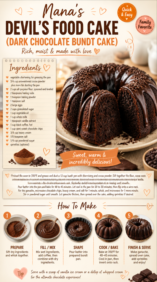 Nana's Devil's Food Cake (Dark Chocolate Bundt Cake)
