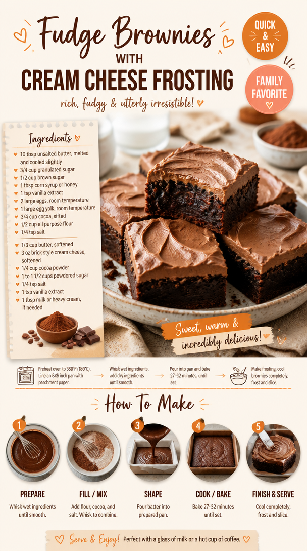 Fudge Brownies with Cream Cheese Frosting