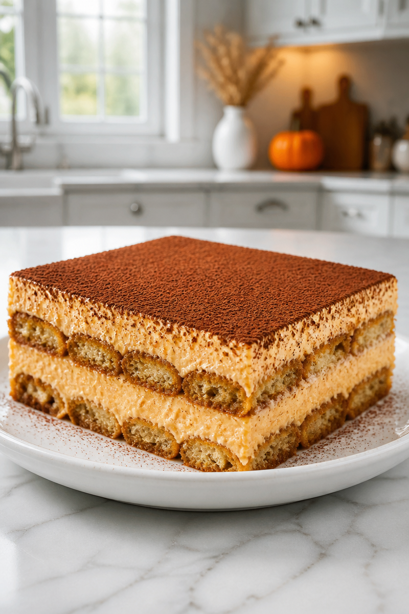 Pumpkin Tiramisu No Bake Dessert