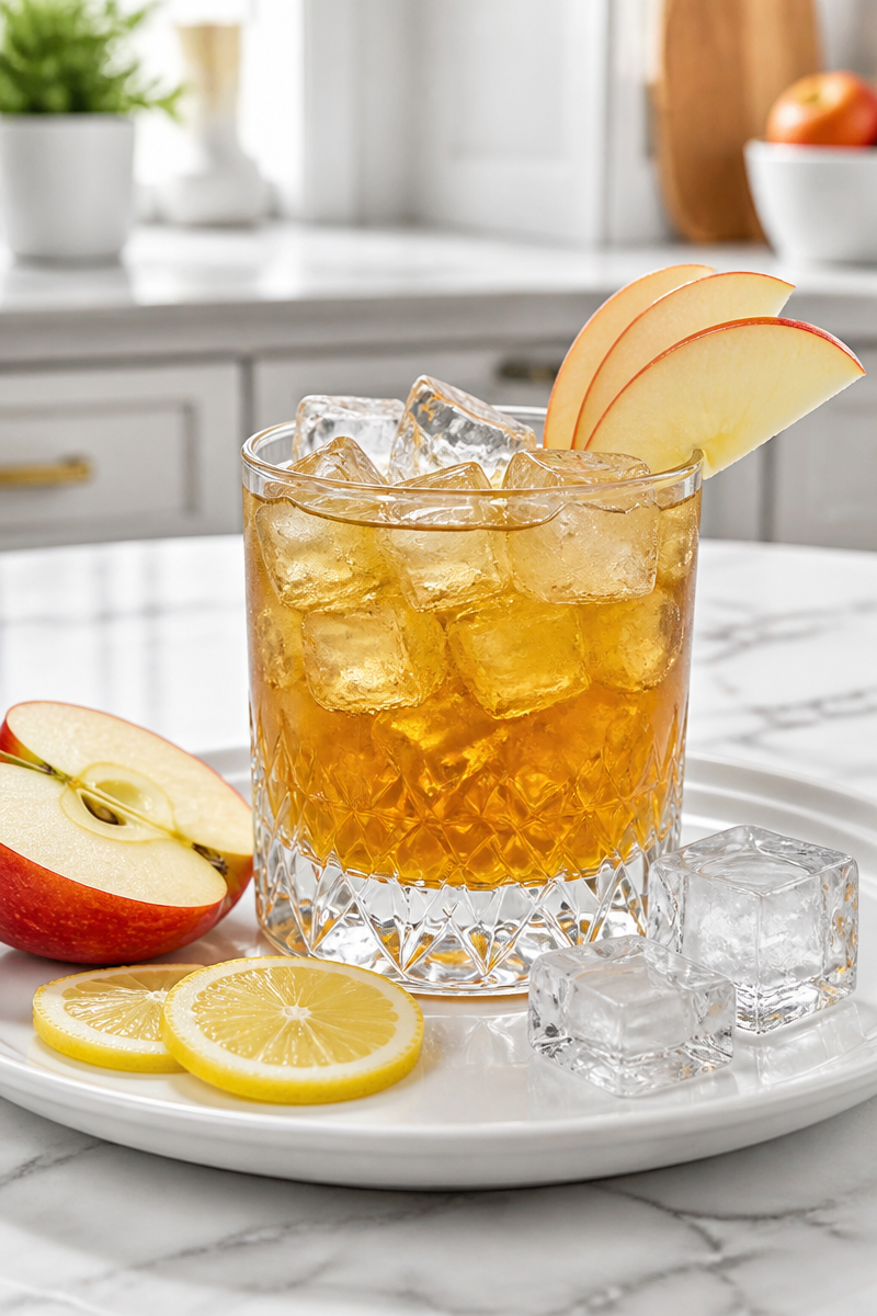 Bourbon Apple Smash Whiskey Cocktail