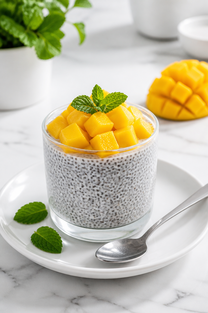 Chia Seed Pudding Mango Topping