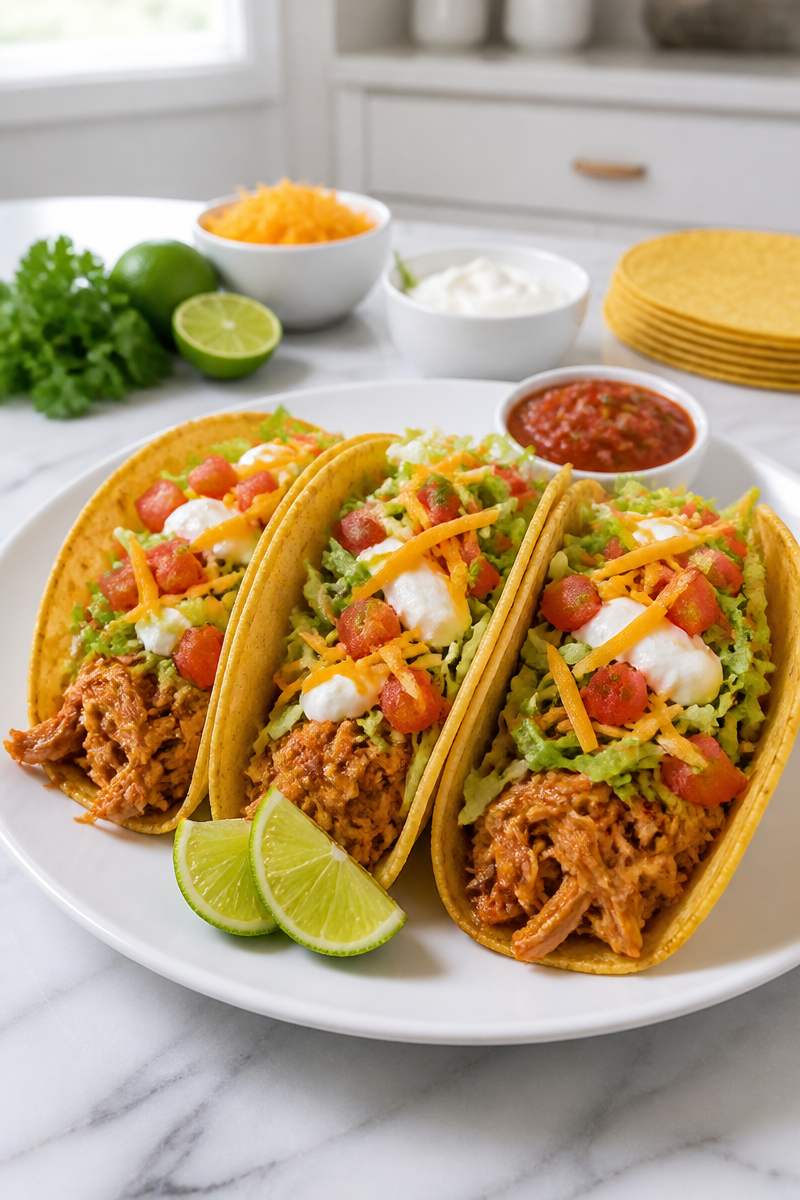 Slow Cooker Pulled Chicken Taco