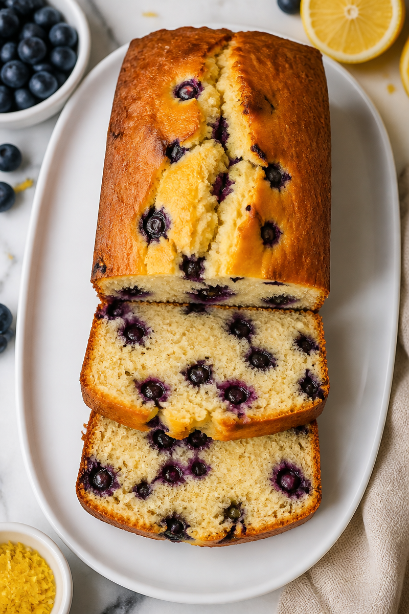 Blueberry Lemon Pound Cake Loaf