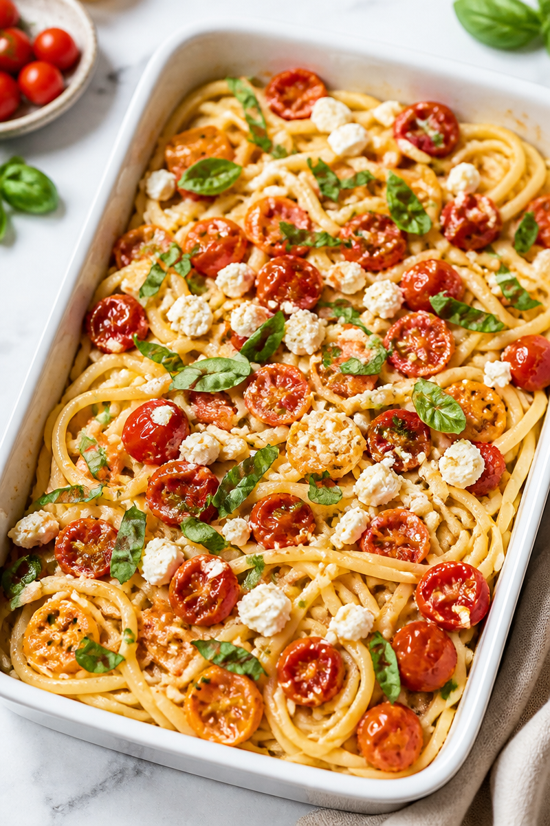 Baked Feta Pasta Cherry Tomato