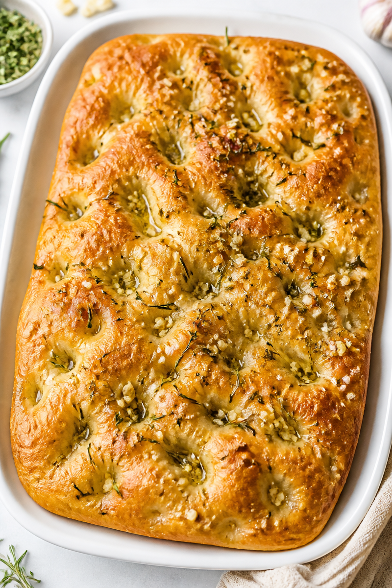 Rosemary Garlic Focaccia Bread Homemade