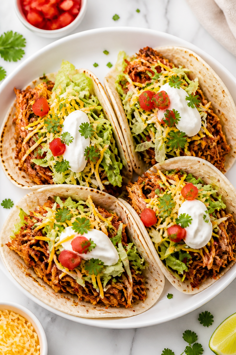 Slow Cooker Pulled Chicken Taco