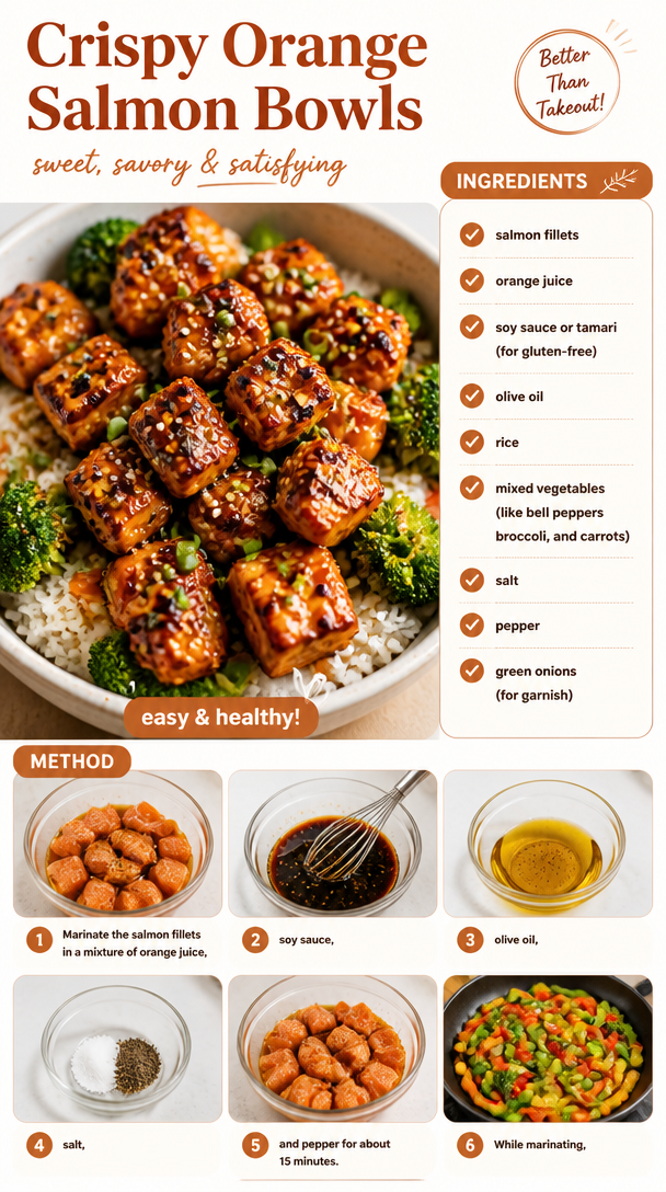 Crispy Orange Salmon Bowls