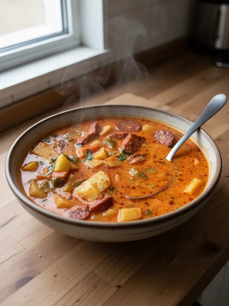 Spanish Potato Soup with Chorizo