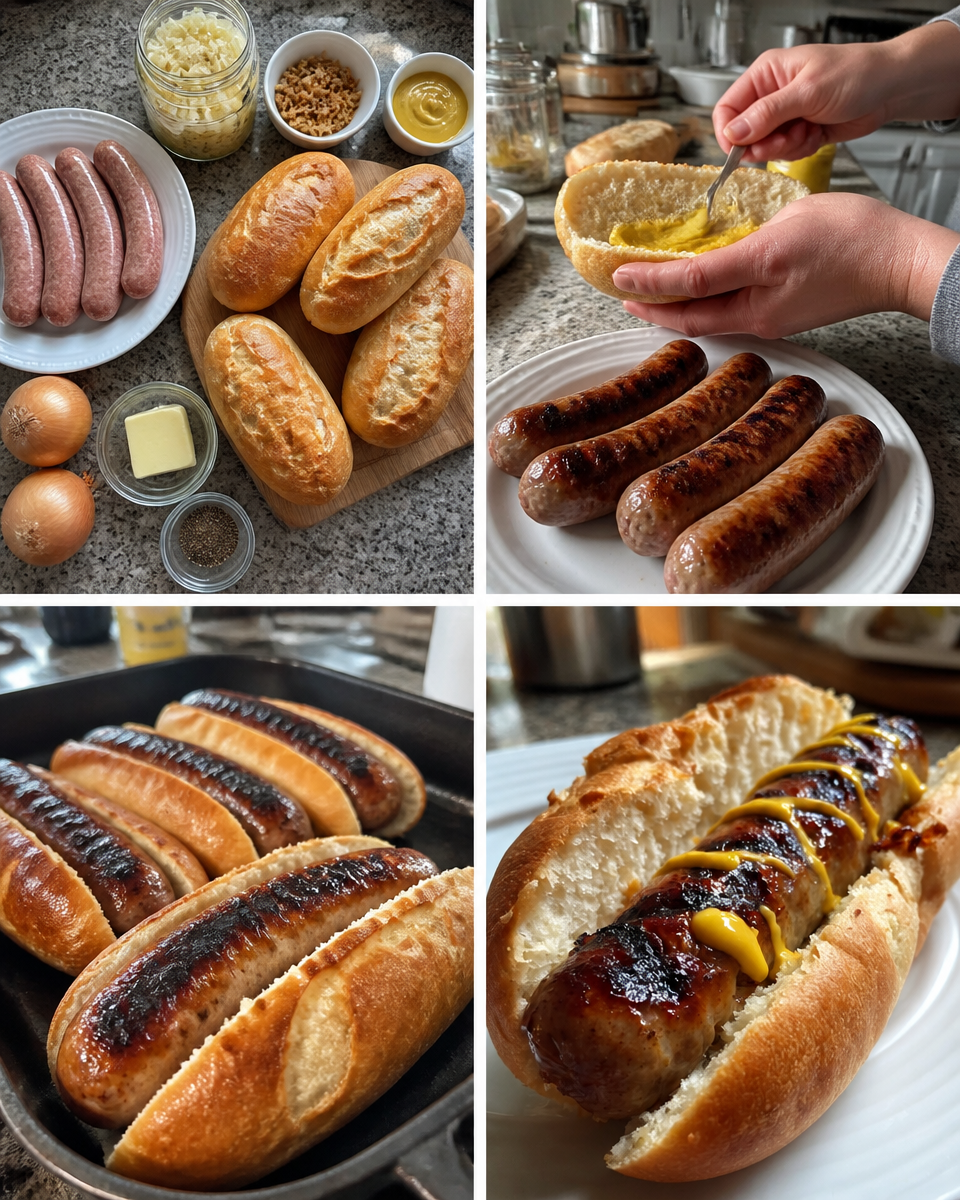 Bratwurst im Brötchen