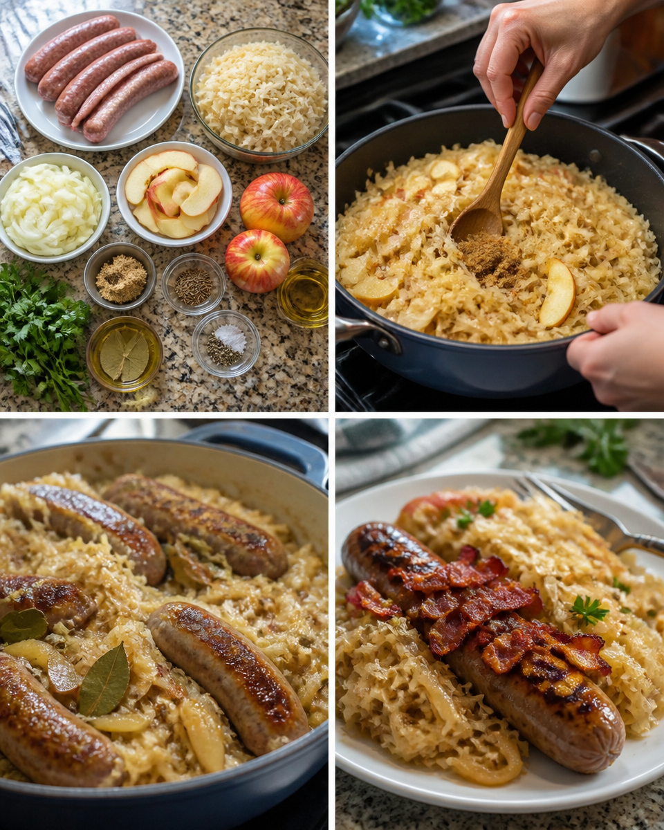 German Bratwurst with Sauerkraut