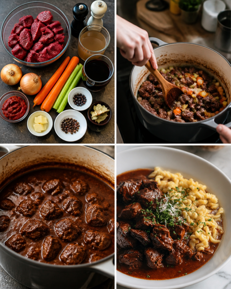 Authentic Hirschgulasch (German Venison Goulash Recipe)