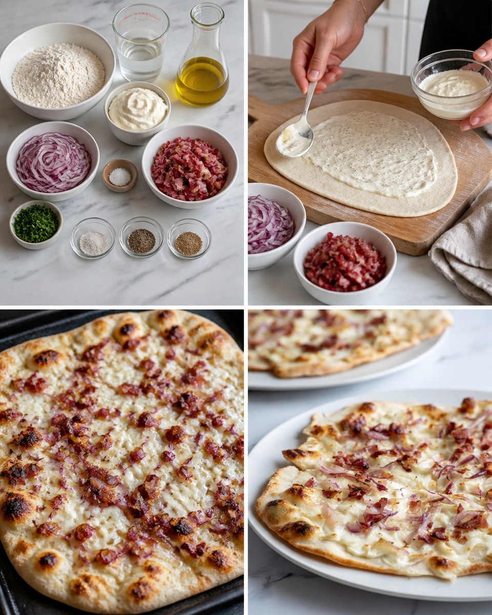Authentic Flammkuchen Recipe (German Tarte Flambée)