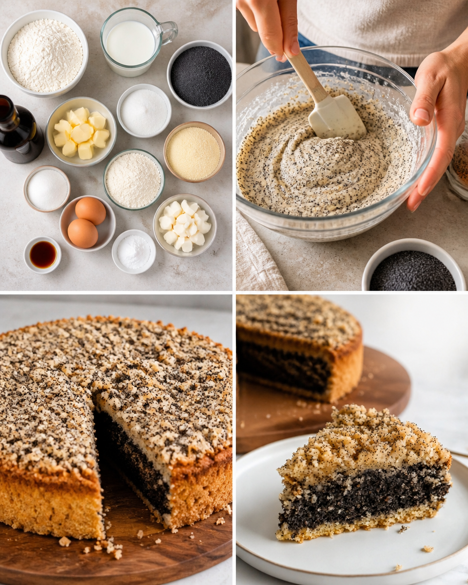 Mohnkuchen (German Poppy Seed Cake)