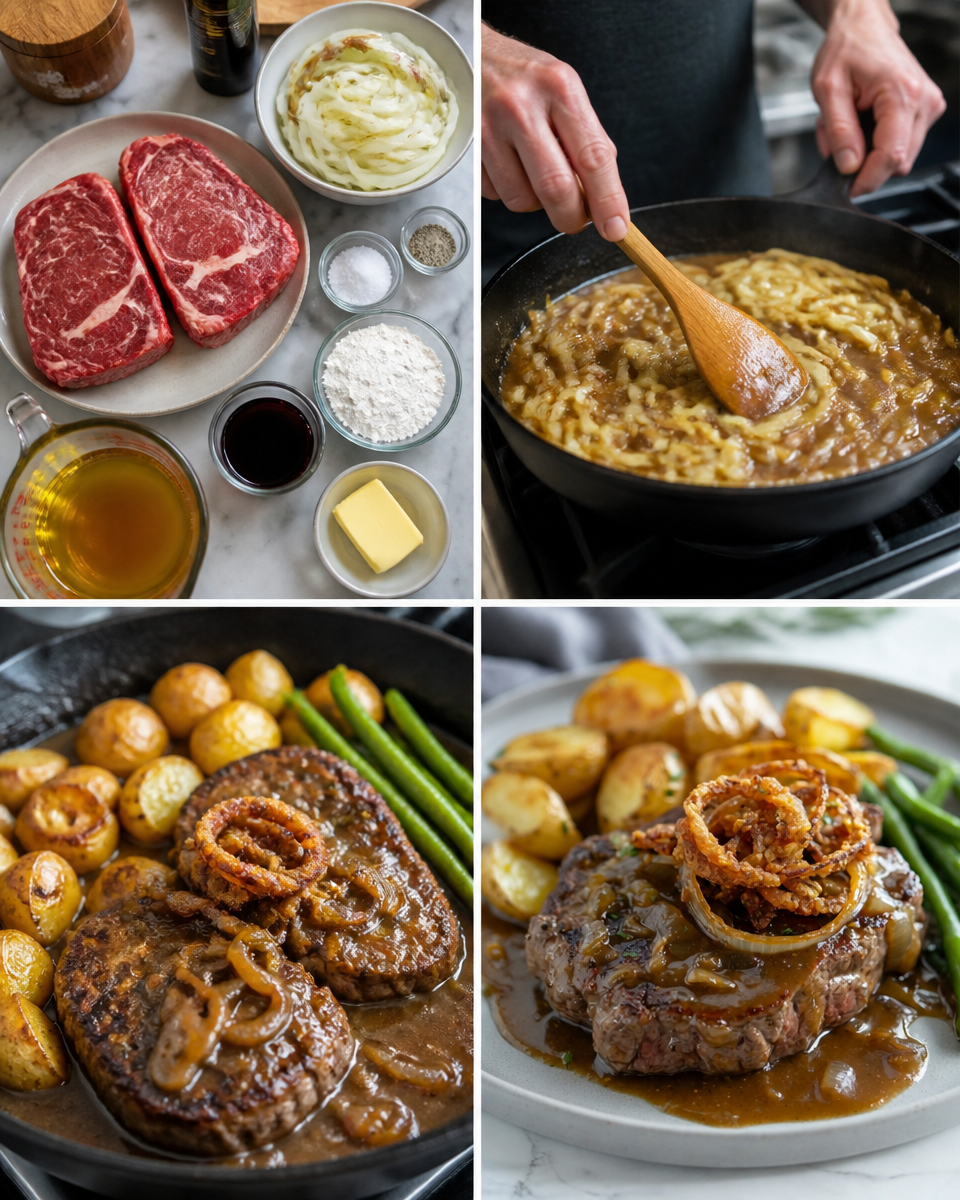 Traditional Zwiebelrostbraten (German Onion Beef Roast)