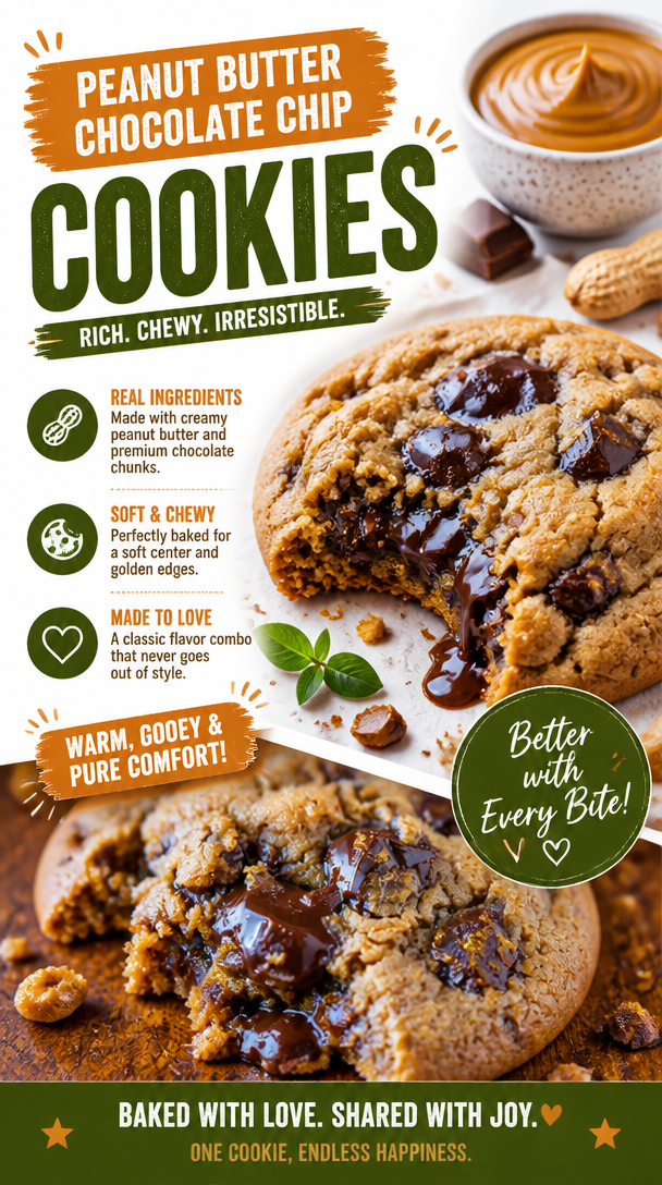 Peanut Butter Chocolate Chip Cookies 2 Peanut Butter Chocolate Chip Cookies