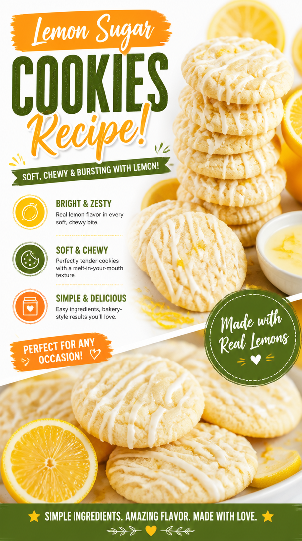 Lemon Sugar Cookies Recipe! 2 Lemon Sugar Cookies Recipe!