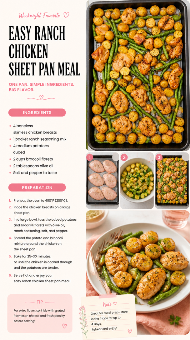 Easy Ranch Chicken Sheet Pan Meal