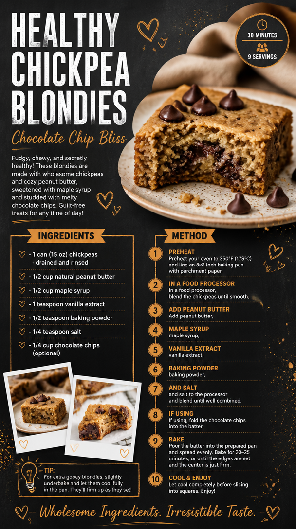 Healthy Chickpea Blondies