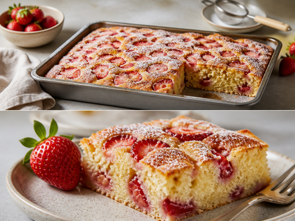 Erdbeerkuchen vom Blech – Saftig & Lecker