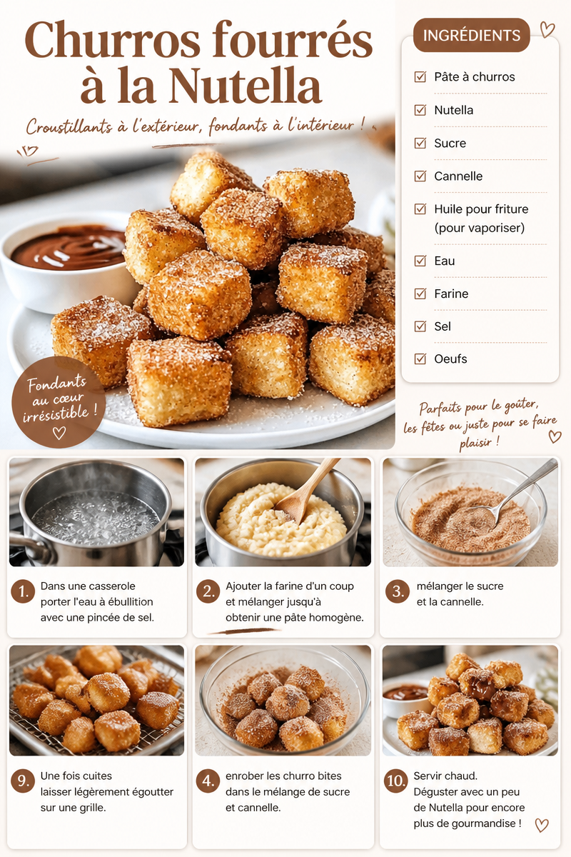 Churros fourrés à la Nutella