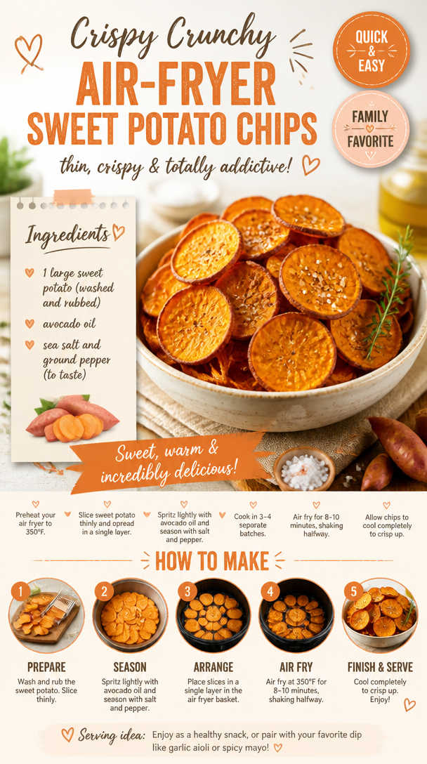 Crispy Crunchy Air-Fryer Sweet Potato Chips