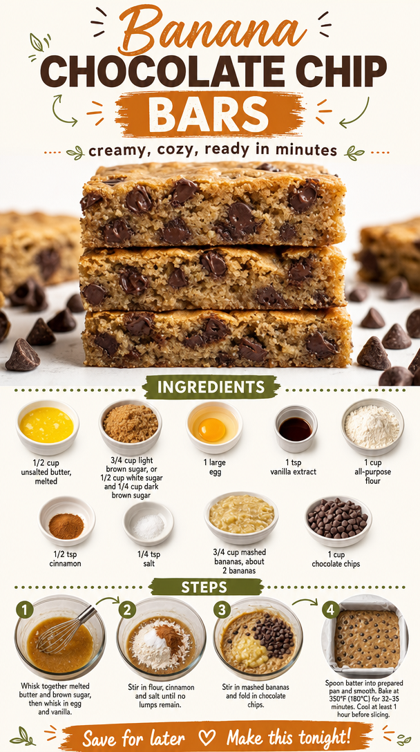 Banana Chocolate Chip Bars
