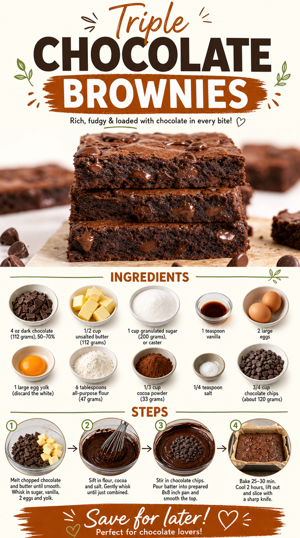 Triple Chocolate Brownies