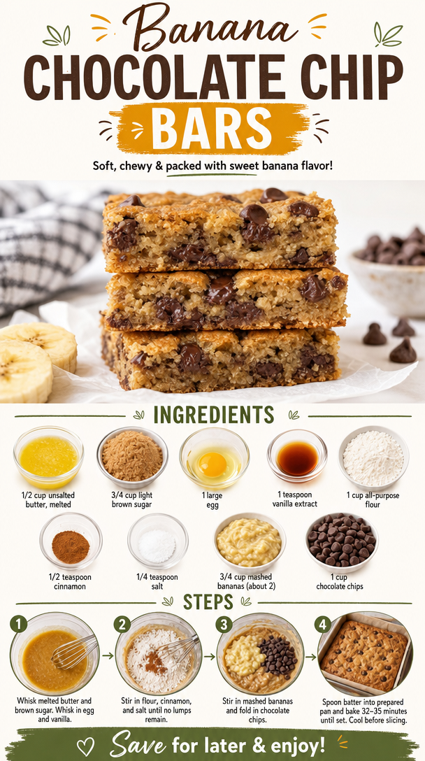 Banana Chocolate Chip Bars