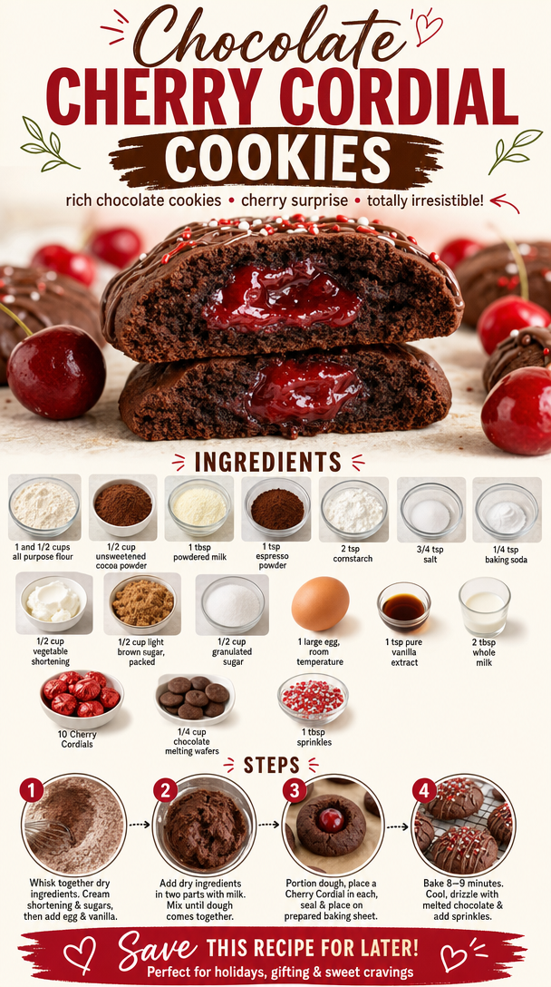 Chocolate Cherry Cordial Cookies