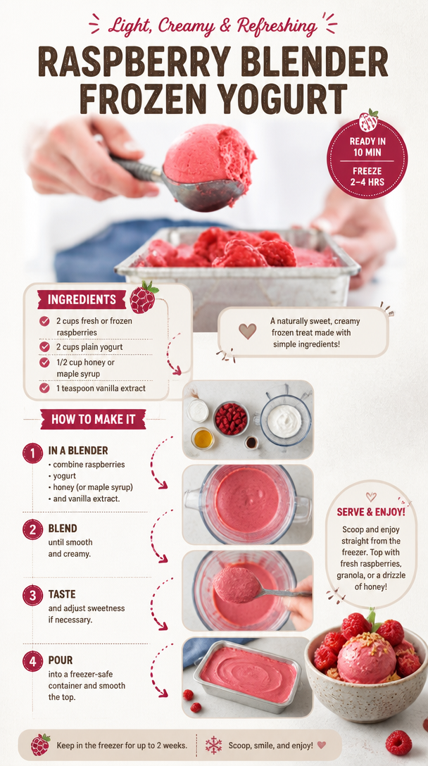 Raspberry Blender Frozen Yogurt