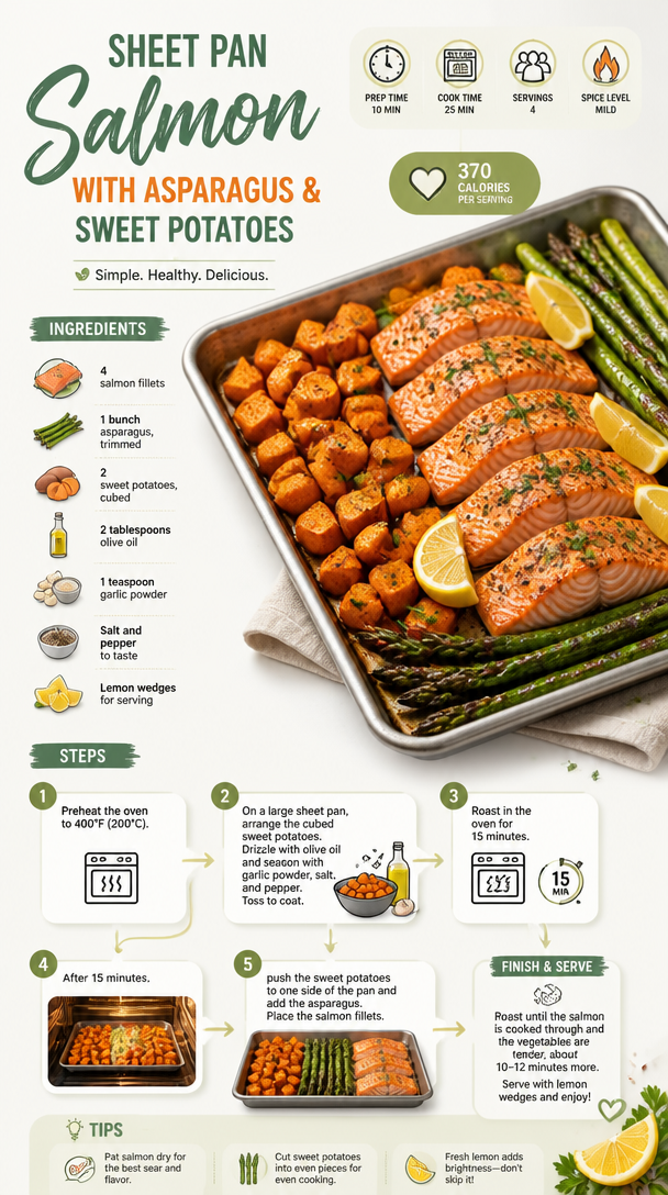 Sheet Pan Salmon with Asparagus and Sweet Potatoes