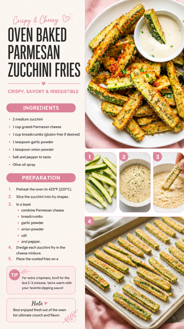 Oven Baked Parmesan Zucchini Fries