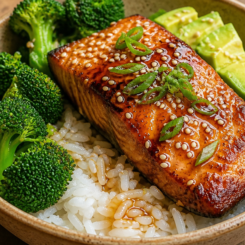 Honey Garlic Salmon Bowl