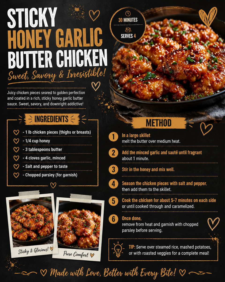 Sticky Honey Garlic Butter Chicken