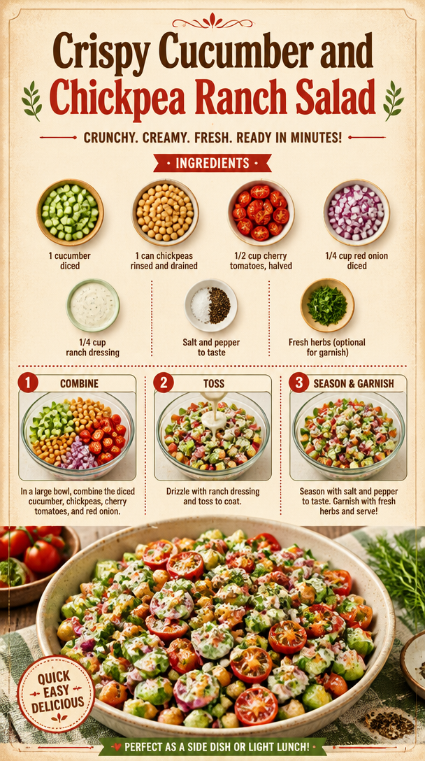 Crispy Cucumber and Chickpea Ranch Salad