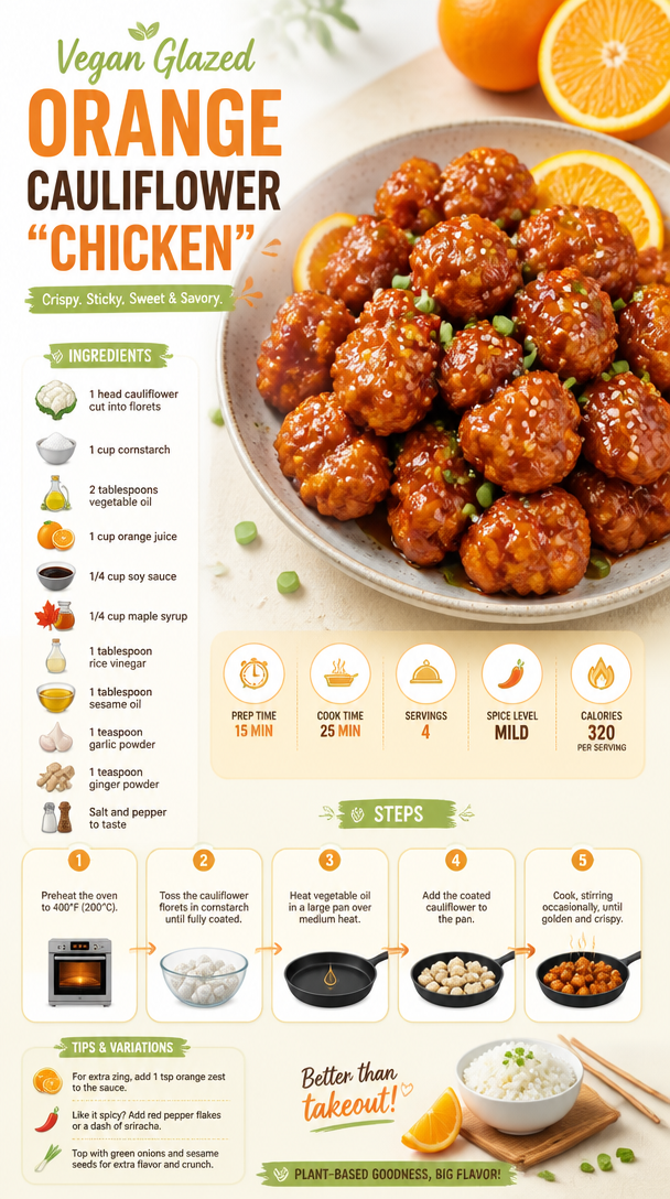 Vegan Glazed Orange Cauliflower "Chicken"